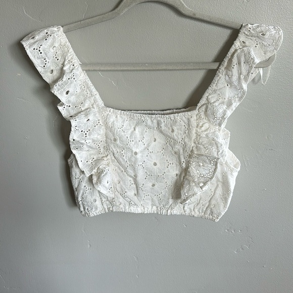 7 For All Mankind White Eyelet Top and Skirt Set - Picture 1 of 6